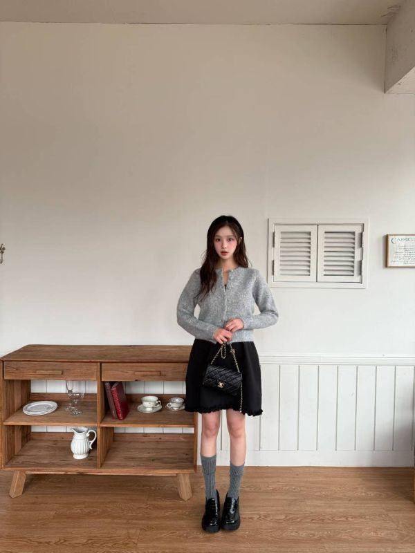 雲絨短版針織外套 短版針織外套