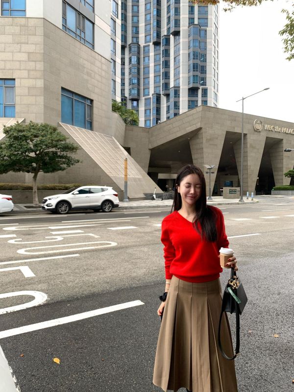 法式收腰百褶裙 百褶裙