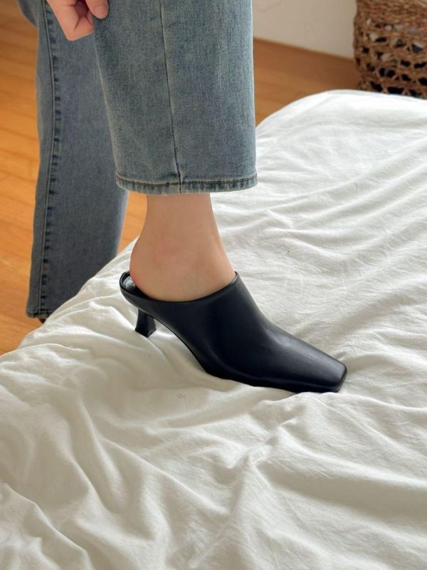 質感方頭低跟穆勒鞋 穆勒鞋 mules