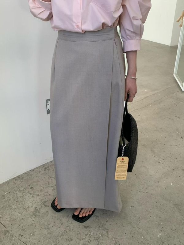 修身側開衩直筒西裝裙 西裝裙