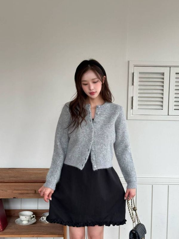 雲絨短版針織外套 短版針織外套