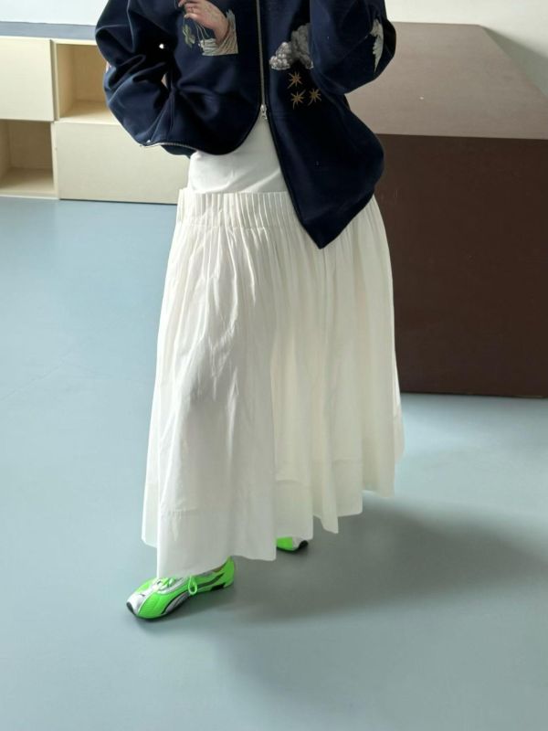 Azure細褶收腰長裙 百褶裙