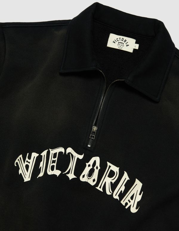 HANDDRAWN GOTHIC HALF ZIP SWEATSHIRT 