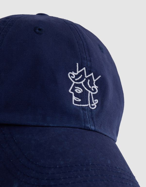 QUEENHEAD LOGO CAP（WASHED NAVY） 