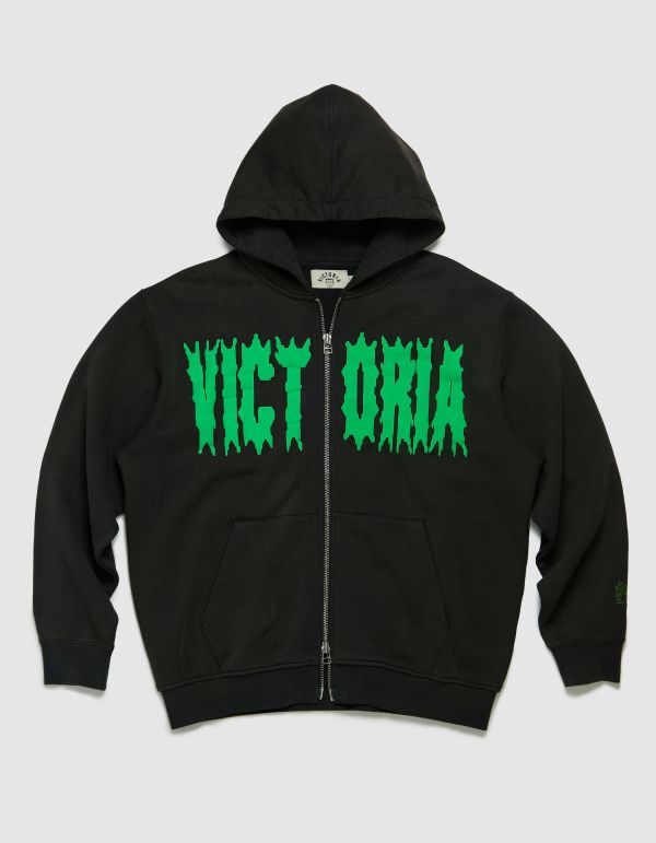 SPIKEY SCRIPT ZIP HOOD 