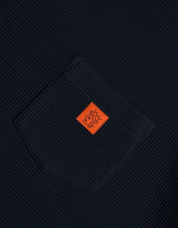 POCKET HEAVY WEIGHT WAFFLE CREW（NAVY） 