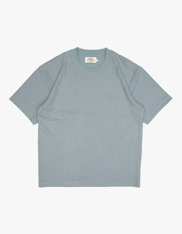 WAFFLE S/S TEE（DUSTY BLUE） 
