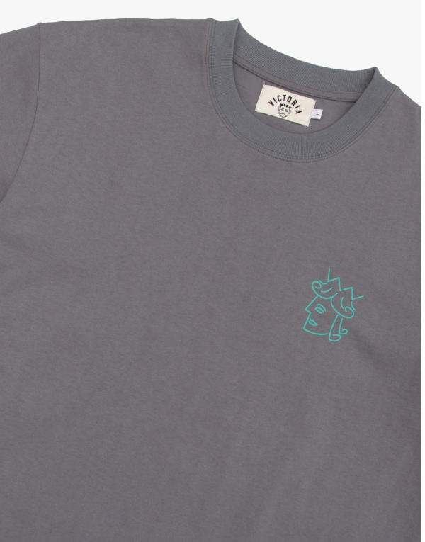 QUEENHEAD LOGO S/S TEE（ASH / MINT） 
