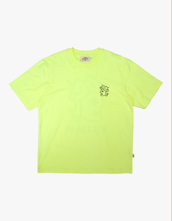 QUEENHEAD LOGO S/S TEE_NEON YELLOW 