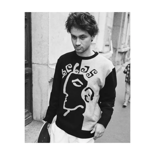 DIEU GREC CREWNECK KNIT BLACK/GREY 