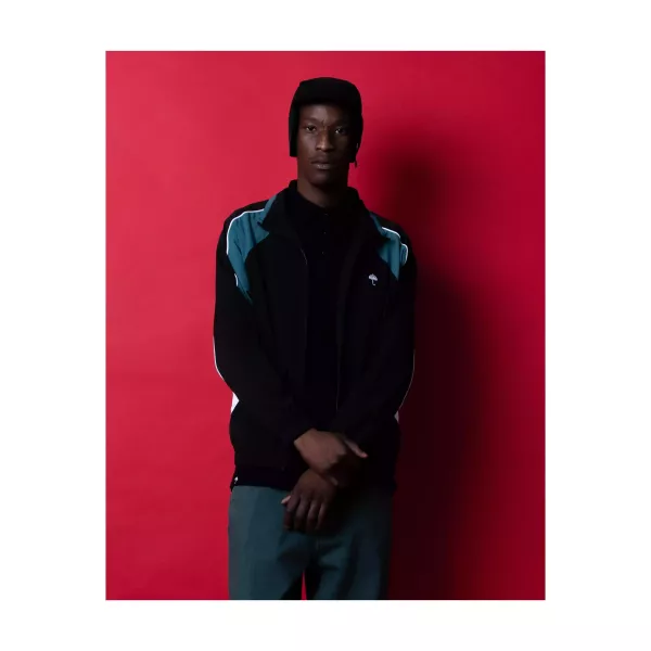 READY TRACKSUIT JACKET BLACK/GREEN/WHITE 