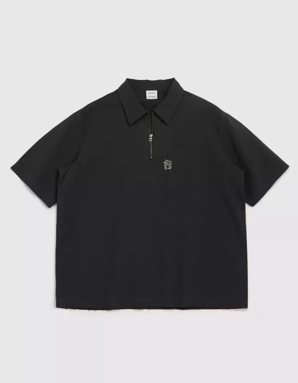 SEERSUCKER QUARTER ZIP SHIRT 