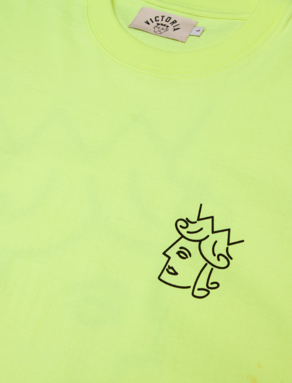 QUEENHEAD LOGO S/S TEE_NEON YELLOW 