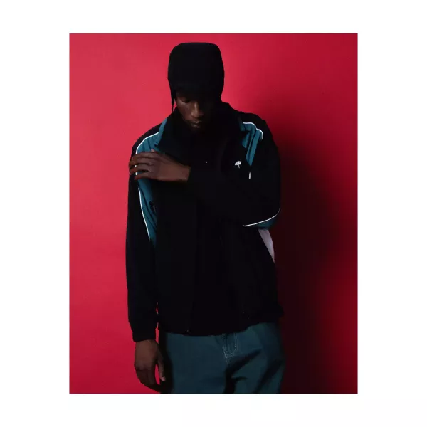 READY TRACKSUIT JACKET BLACK/GREEN/WHITE 