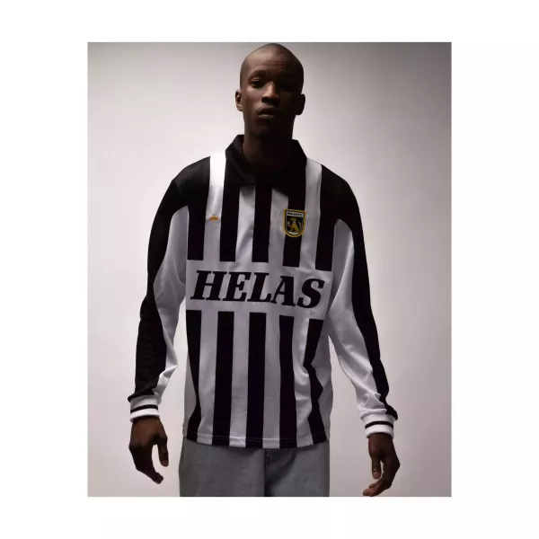 FC LS POLO BLACK/WHITE 