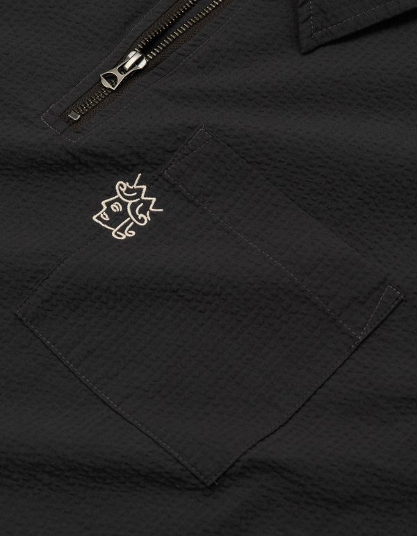 SEERSUCKER QUARTER ZIP SHIRT 