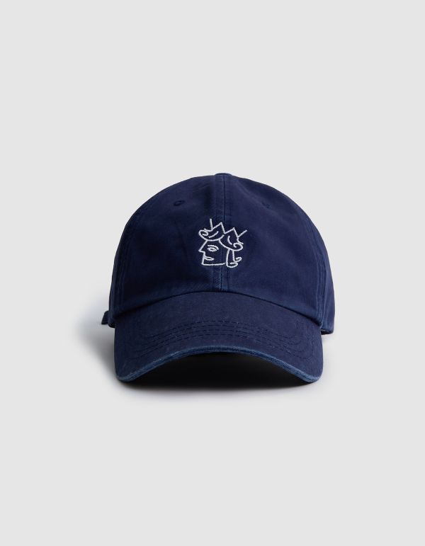QUEENHEAD LOGO CAP（WASHED NAVY） 