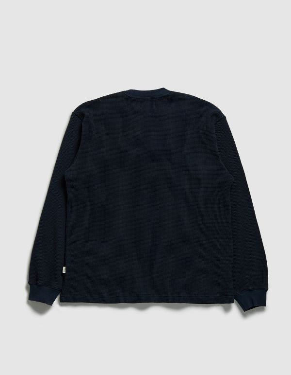 POCKET HEAVY WEIGHT WAFFLE CREW（NAVY） 