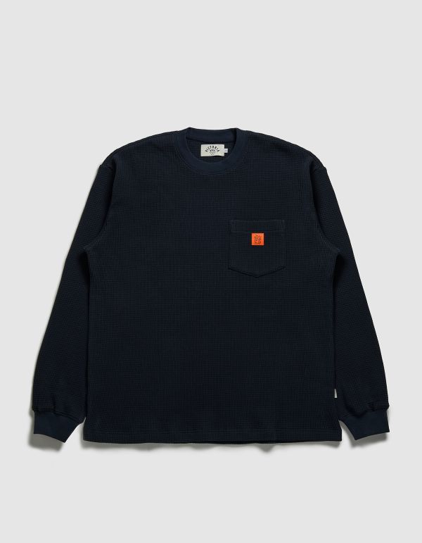 POCKET HEAVY WEIGHT WAFFLE CREW（NAVY） 
