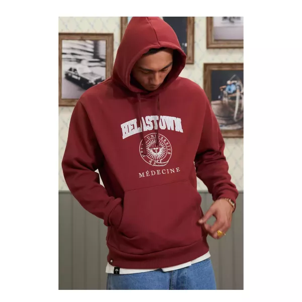 HELASTOWN HOODIE BURGUNDY 
