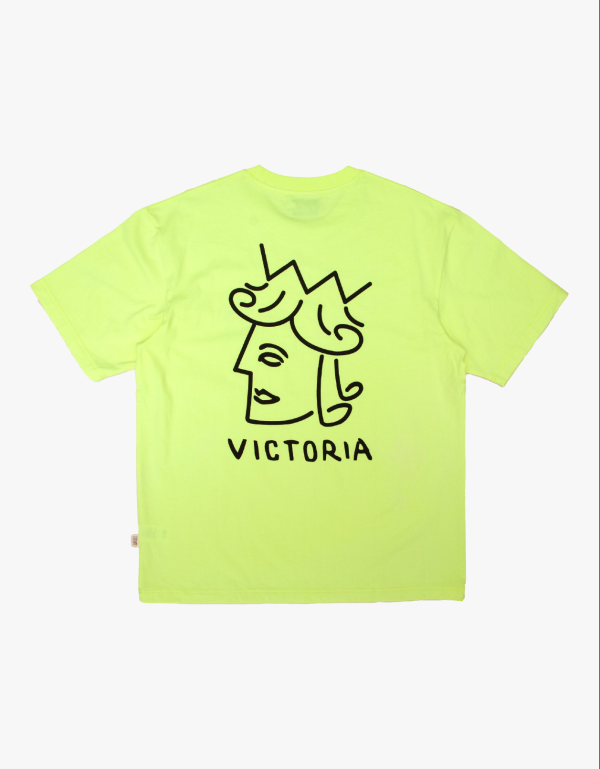 QUEENHEAD LOGO S/S TEE_NEON YELLOW 