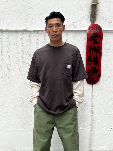 WAFFLE SLEEVE DOUBLE POCKET TEE 