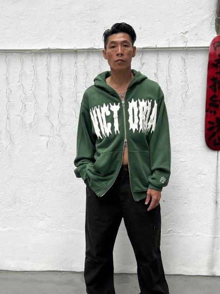 SPIKEY SCRIPT ZIP HOOD 