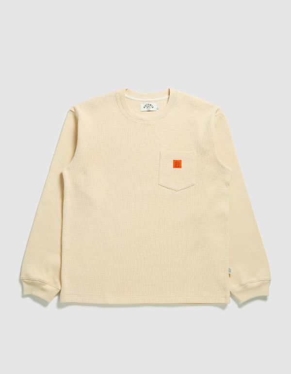 POCKET HEAVY WEIGHT WAFFLE CREW（NATURAL） 