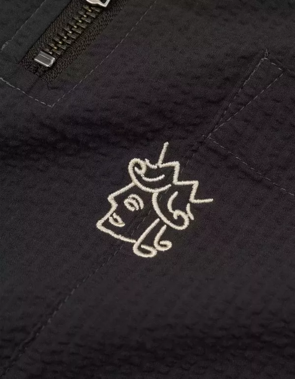 SEERSUCKER QUARTER ZIP SHIRT 