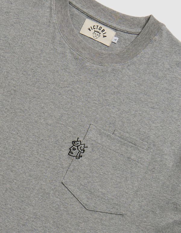 DOUBLE POCKET LOGO S/S TEE（HEATHER GREY） 