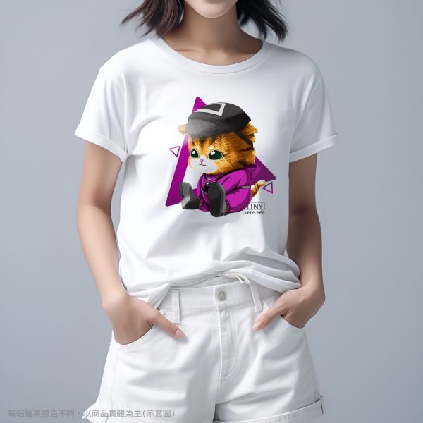 台灣TAIWAN自創品牌潮流T恤-圓領純棉短袖T(轉印)-pip-pep-面具貓 印花T恤、插畫T、創意圖案T恤、MITT恤、台灣製T恤、高品質純棉T恤、情侶T恤、情侶裝T恤、情侶短袖
