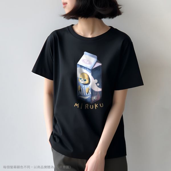 台灣TAIWAN自創品牌潮流T恤-圓領純棉短袖T(轉印)-pip-pep-牛奶貓 印花T恤、插畫T、創意圖案T恤、MITT恤、台灣製T恤、高品質純棉T恤、情侶T恤、情侶裝T恤、情侶短袖