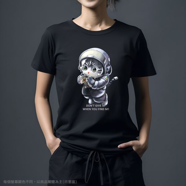 台灣TAIWAN自創品牌潮流T恤-圓領純棉短袖T(轉印)-pip-pep-太空貓 印花T恤、插畫T、創意圖案T恤、MITT恤、台灣製T恤、高品質純棉T恤、情侶T恤、情侶裝T恤、情侶短袖