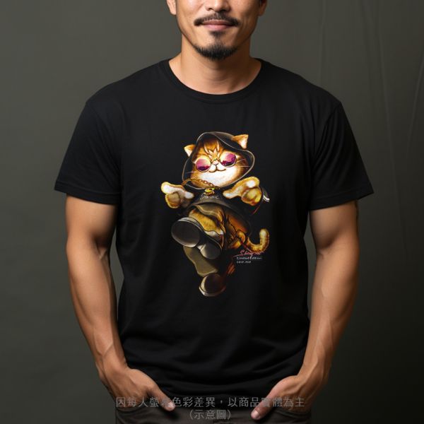 台灣TAIWAN自創品牌潮流T恤-圓領純棉短袖T-限定版(轉印)-閃亮貓 印花T恤、插畫T、創意圖案T恤、MITT恤、台灣製T恤、高品質純棉T恤、情侶T恤、情侶裝T恤、情侶短袖