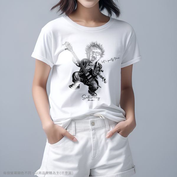 台灣TAIWAN自創品牌潮流T恤-圓領純棉短袖T(轉印)-pip-pep-人生好累系列-星期六 印花T恤、插畫T、創意圖案T恤、MITT恤、台灣製T恤、高品質純棉T恤、情侶T恤、情侶裝T恤、情侶短袖