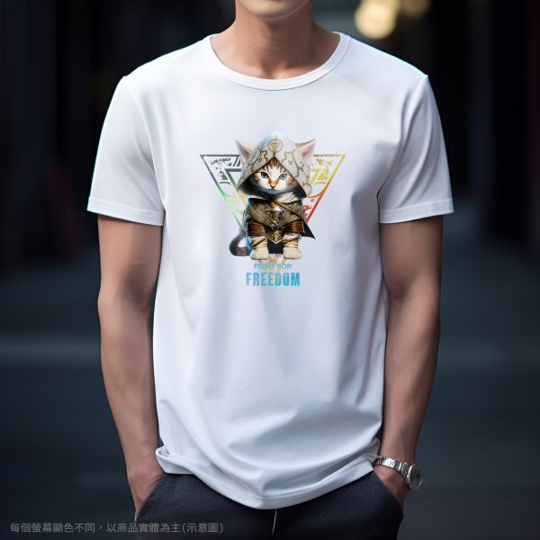 台灣TAIWAN自創品牌潮流T恤-圓領短袖T(轉印)-pip-pep-刺客小貓 印花T恤、插畫T、創意圖案T恤、MITT恤、台灣製T恤、高品質純棉T恤、情侶T恤、情侶裝T恤、情侶短袖