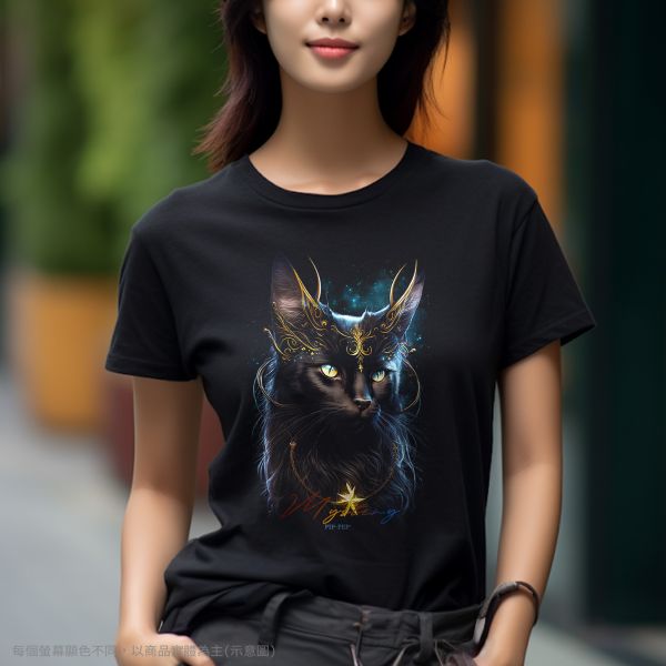台灣TAIWAN自創品牌潮流T恤-圓領純棉短袖T(轉印)-pip-pep-神秘黑貓 印花T恤、插畫T、創意圖案T恤、MITT恤、台灣製T恤、高品質純棉T恤、情侶T恤、情侶裝T恤、情侶短袖