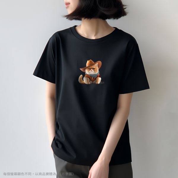 台灣TAIWAN自創品牌潮流T恤-圓領短袖T(轉印)-pip-pep-牛仔貓 印花T恤、插畫T、創意圖案T恤、MITT恤、台灣製T恤、高品質純棉T恤、情侶T恤、情侶裝T恤、情侶短袖