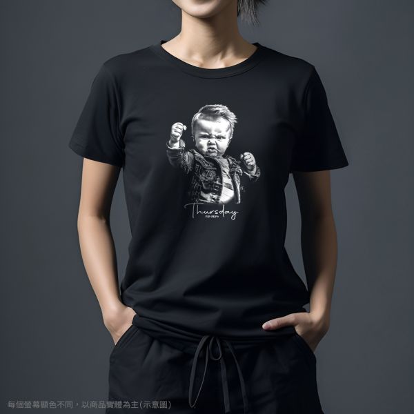 台灣TAIWAN自創品牌潮流T恤-圓領純棉短袖T(轉印)-pip-pep-人生好累系列-星期四 印花T恤、插畫T、創意圖案T恤、MITT恤、台灣製T恤、高品質純棉T恤、情侶T恤、情侶裝T恤、情侶短袖
