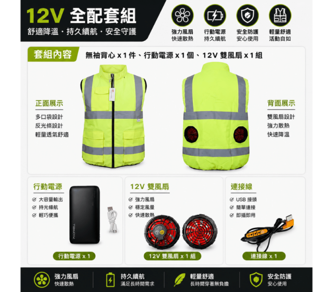 3M 風扇反光背心 3M反光背心,風扇背心,降溫背心,反光風扇背心,工地風扇背心,工作風扇背心3M,千奕行,千易包裝,senmasu,戶外工作,降溫
