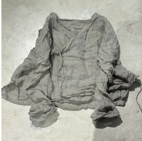 燕燕~亞麻~文藝復古斜襟繫帶小衫 上衣 襯衫 外套 