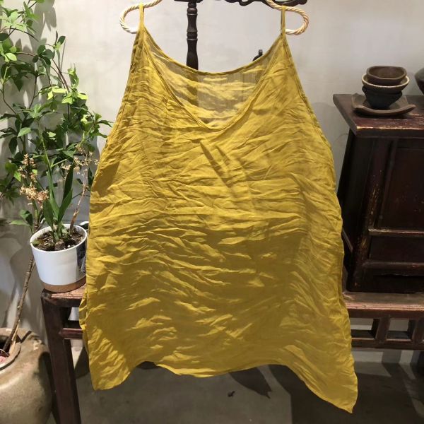 燕燕~棉麻商品~春夏款  文藝休閒基礎款  純色中長款內搭吊帶上衣。可搭內搭裙 