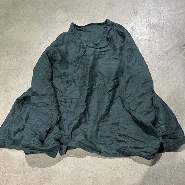 燕燕~夏季新款 苧麻 印花手工扣偏襟輕復古小衫 上衣 (純色） 