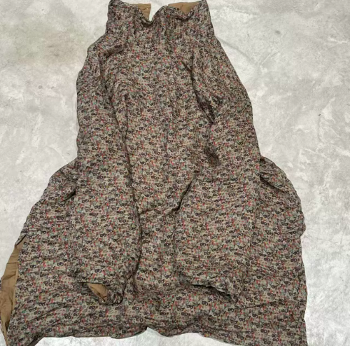 燕燕～秋季風格～復古苧麻雙層高領側開叉中長袍 中長款上衣 