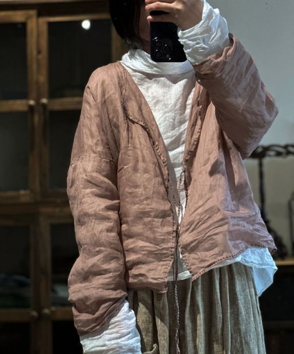 燕燕~棉麻商品~春夏新款。   簡約文藝輕薄苧麻落肩小衫 上衣 長袖棉麻衫 