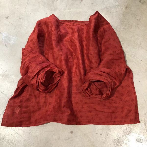 燕燕～春夏款。苧麻 文藝復古套頭寬鬆落肩小衫 上衣 長袖棉麻衫 