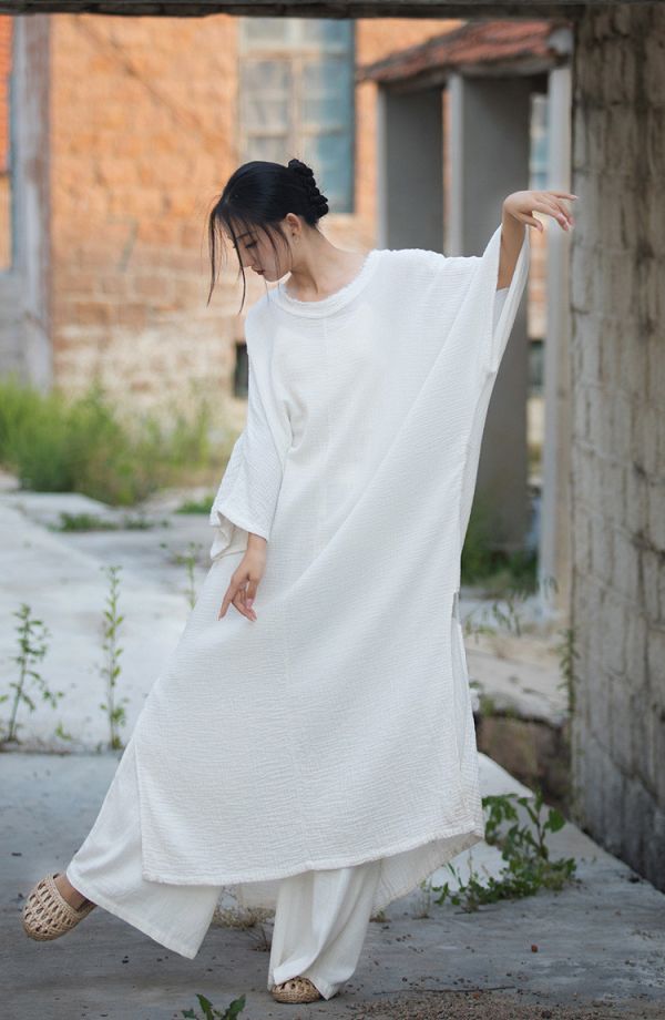 燕燕~夏~苧麻 寬鬆大尺碼 禪舞服 瑜珈 打坐修行  隨心所欲長袍洋裝 連身裙 