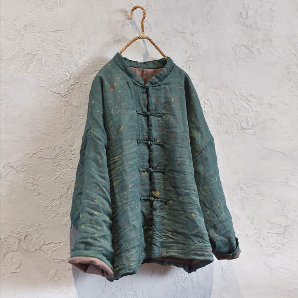 燕燕～秋冬款 清新田園碎花短棉服棉襖上衣 