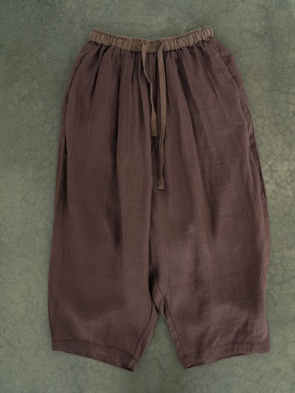 燕燕~苧麻~雙層清涼寬鬆休閒鬆緊直筒顯瘦百搭長褲     ab2418001 