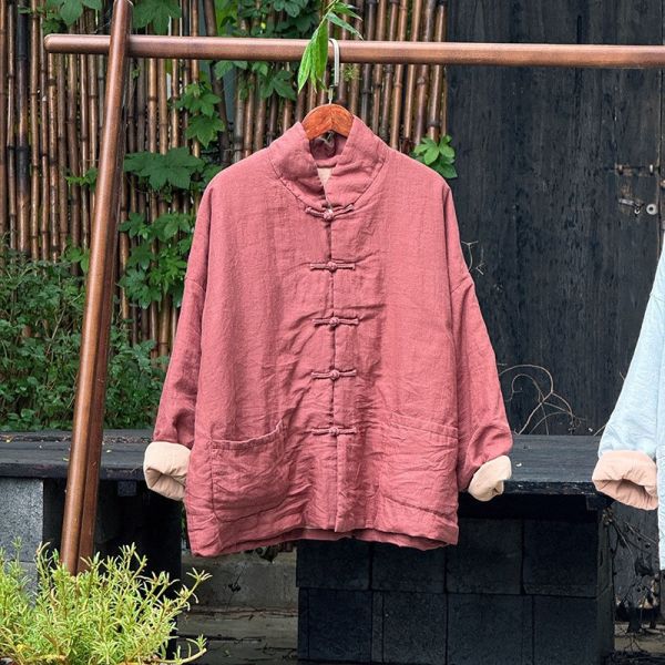 燕燕~大口袋手工盤扣文藝棉衣 復古棉服短外套棉襖外套 